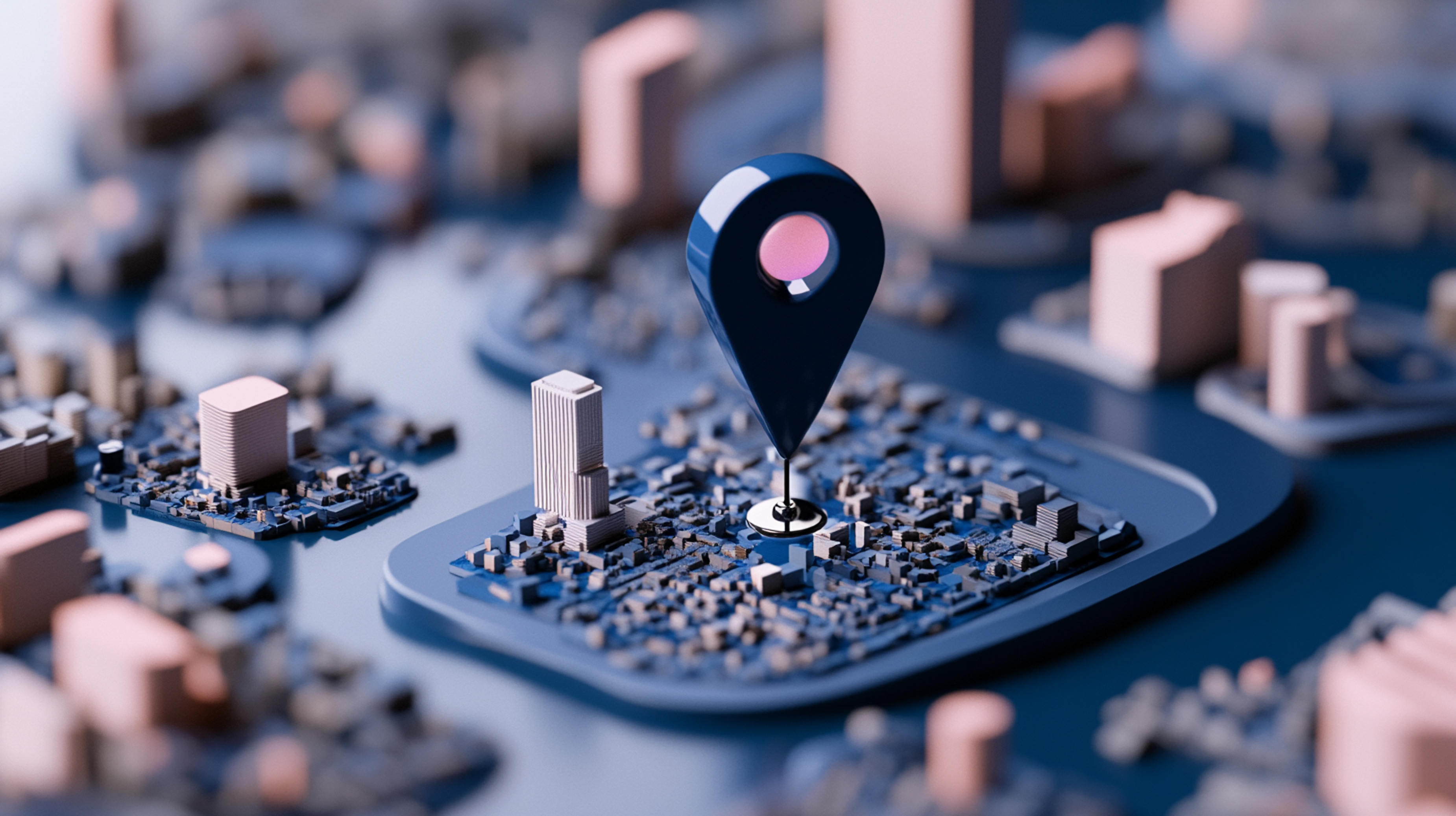 City map with location pin